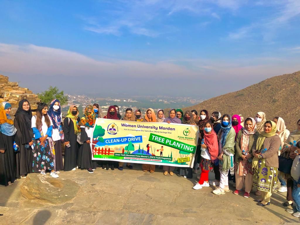 GYM Club, Women University Mardan organized a cleaning and planting campaign.